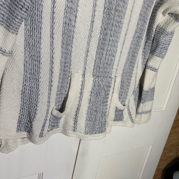 Ron Jon Surf Shop Striped Hoodie Blue and White V-Neck Size Large Summer Resort - Picture 5 of 7